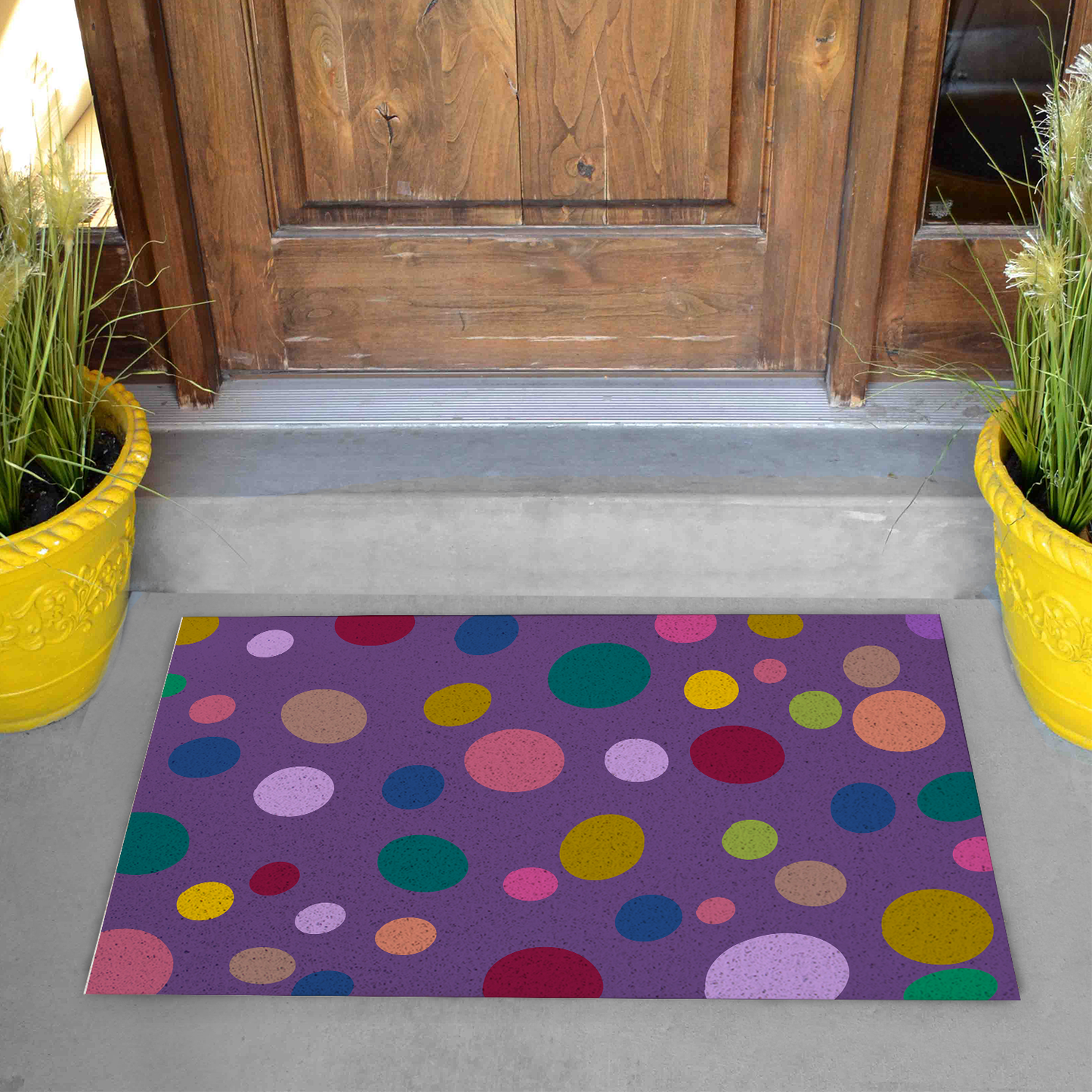 Purple Art Polka Dot Door Mat