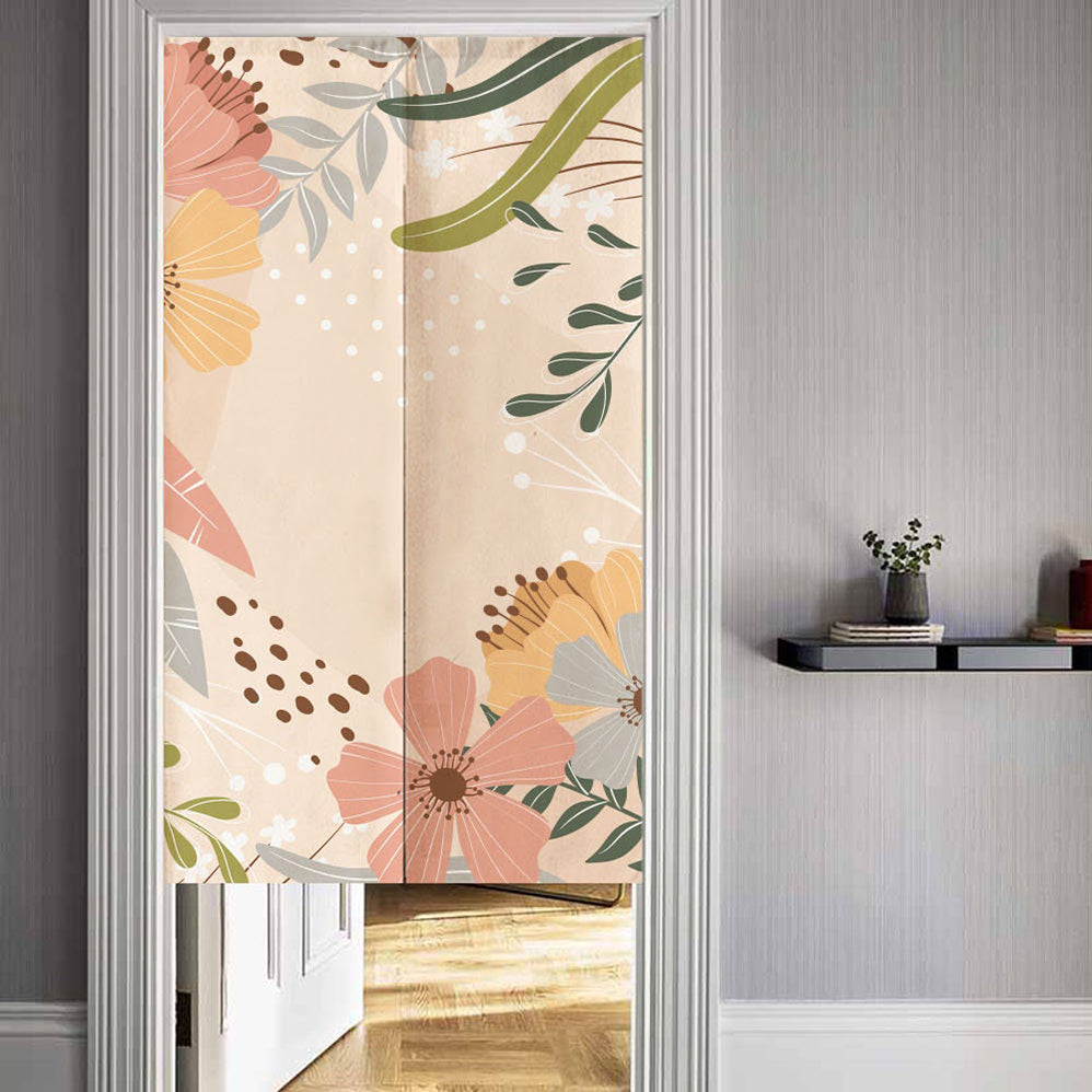 Pink Rainforest Print Japanese Door Curtain