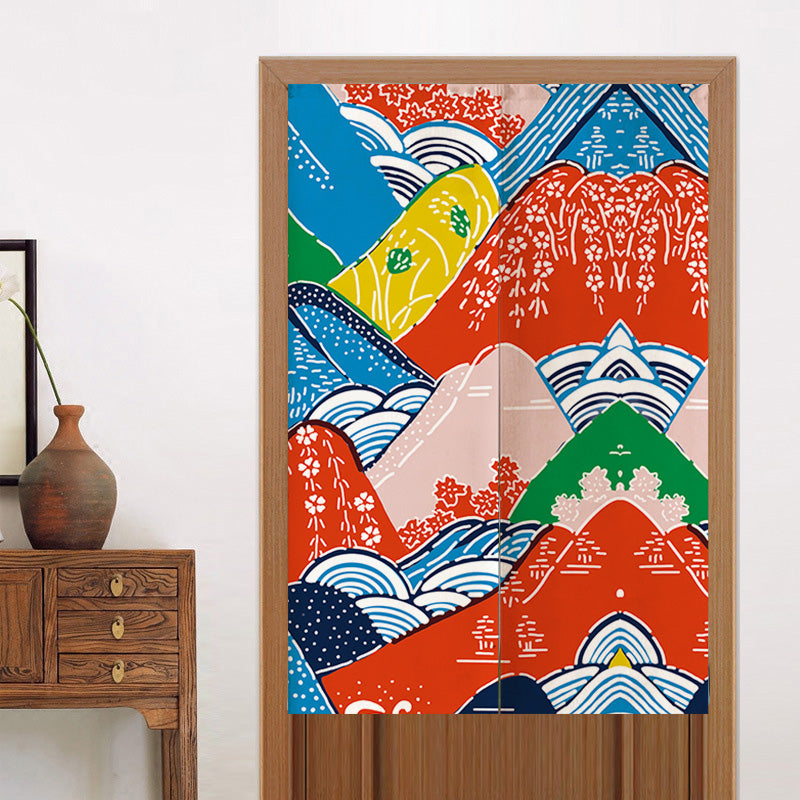 Colorful Mountains Door Curtain