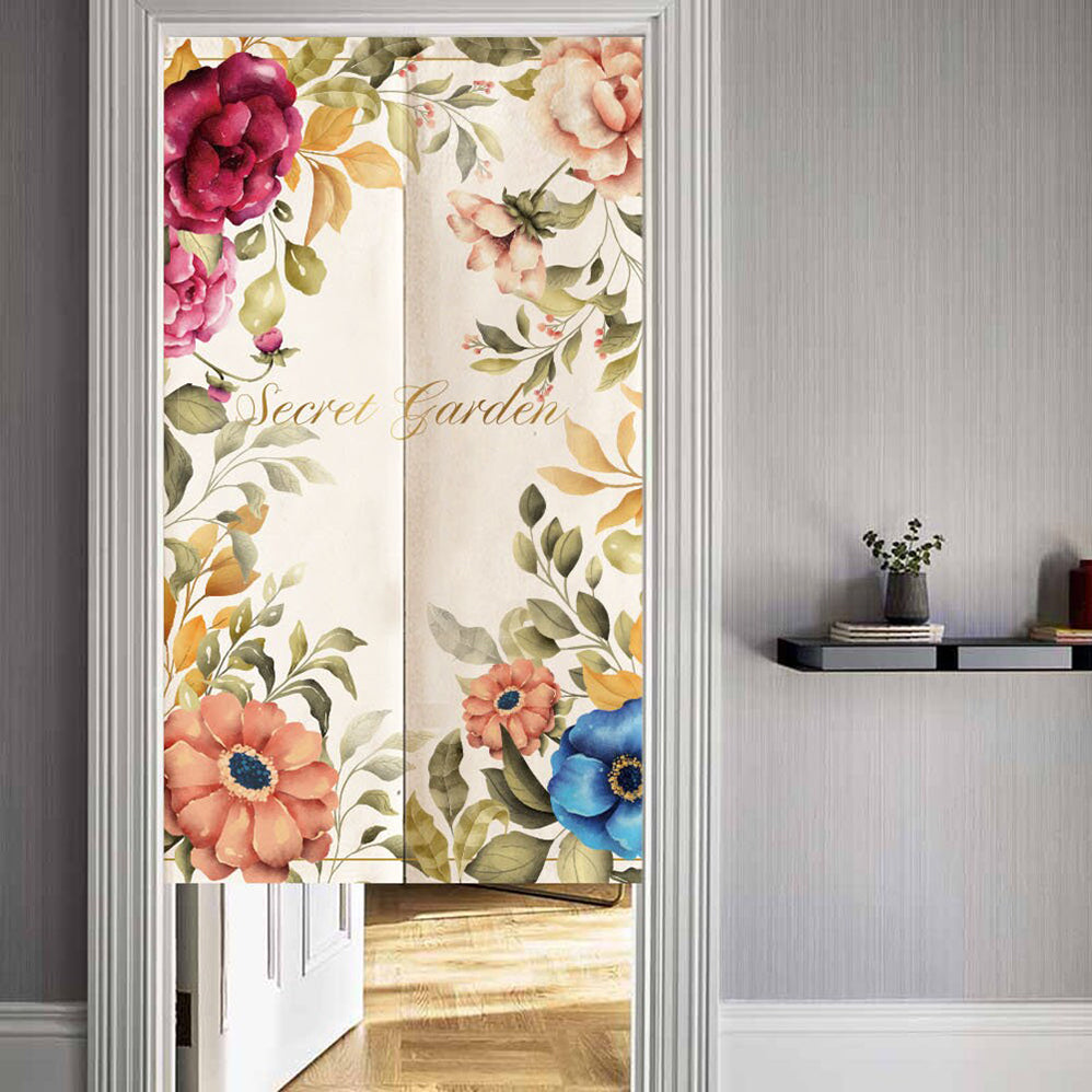 Floral Noren Japanese Door Curtain