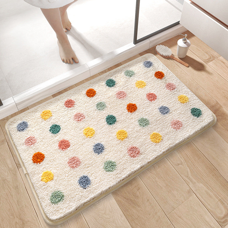 Color Polkadot Bath Mat – Ultra-Absorbent Plush Bathroom Rug