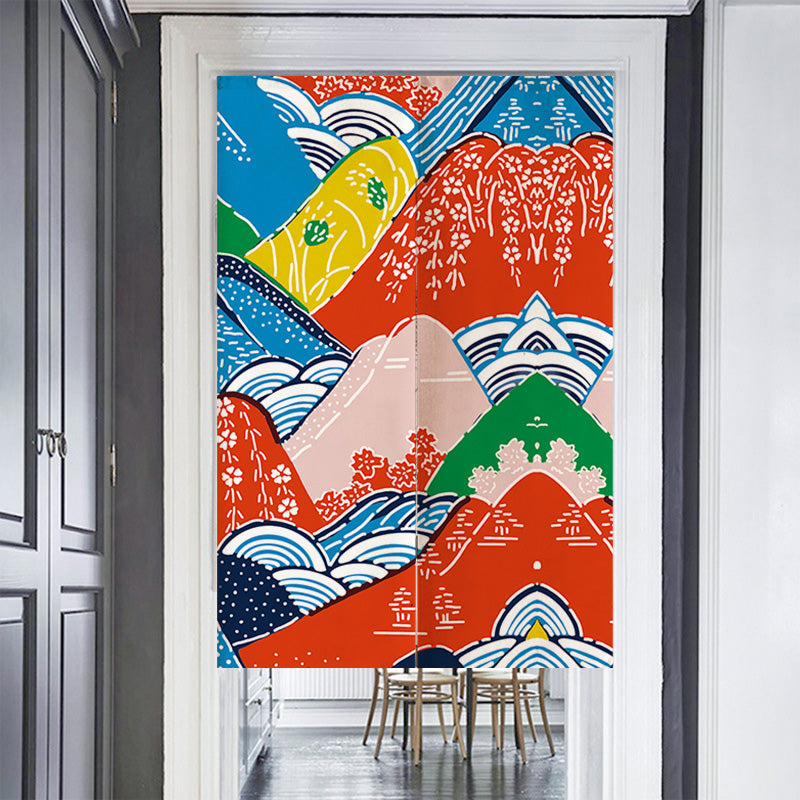 Colorful Mountains Door Curtain