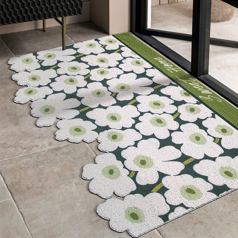 Cute Red Flower Cutting Entrance Door Mat