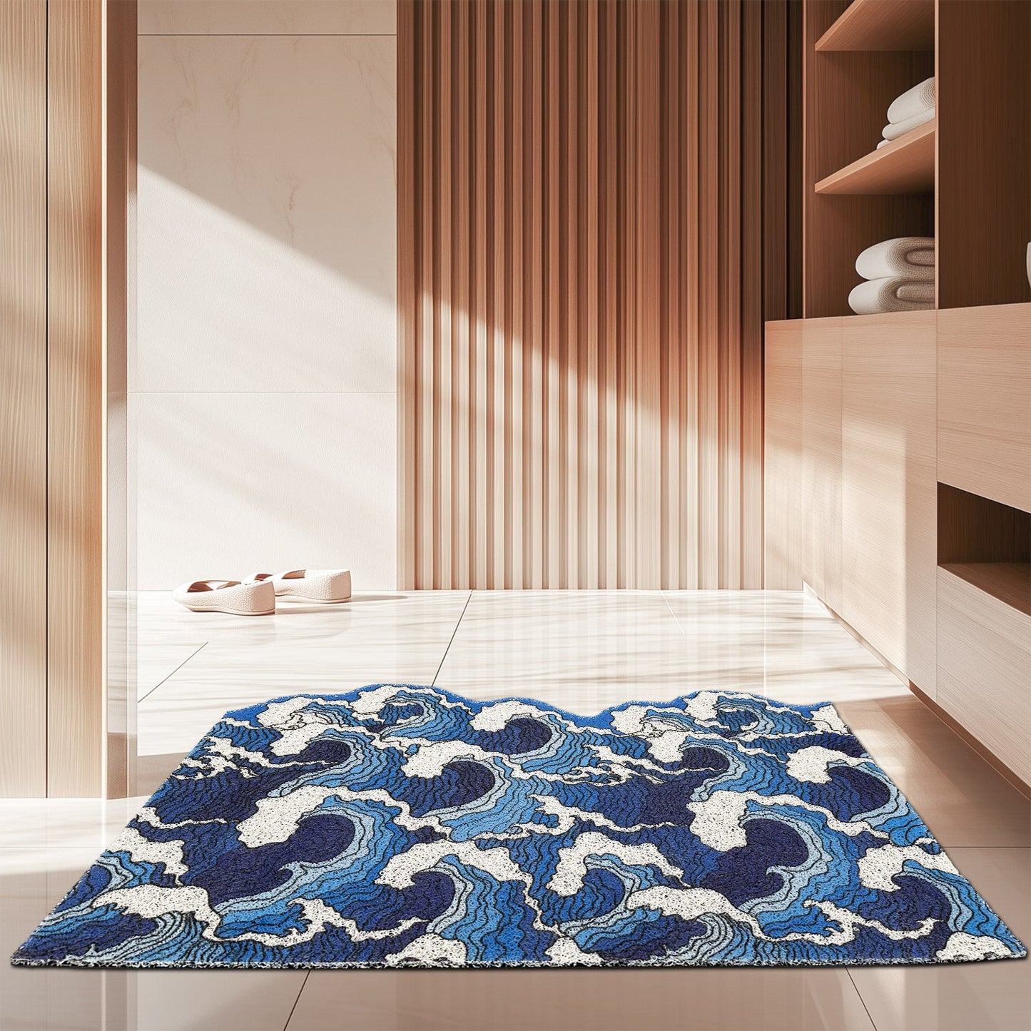 Japanese Blue Wave Entrance Door Mat