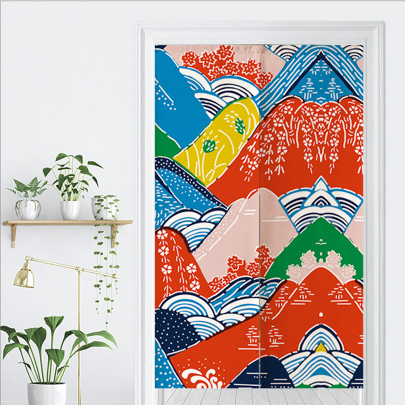 Colorful Mountains Door Curtain