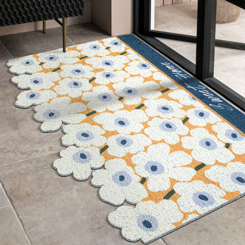 Cute Red Flower Cutting Entrance Door Mat