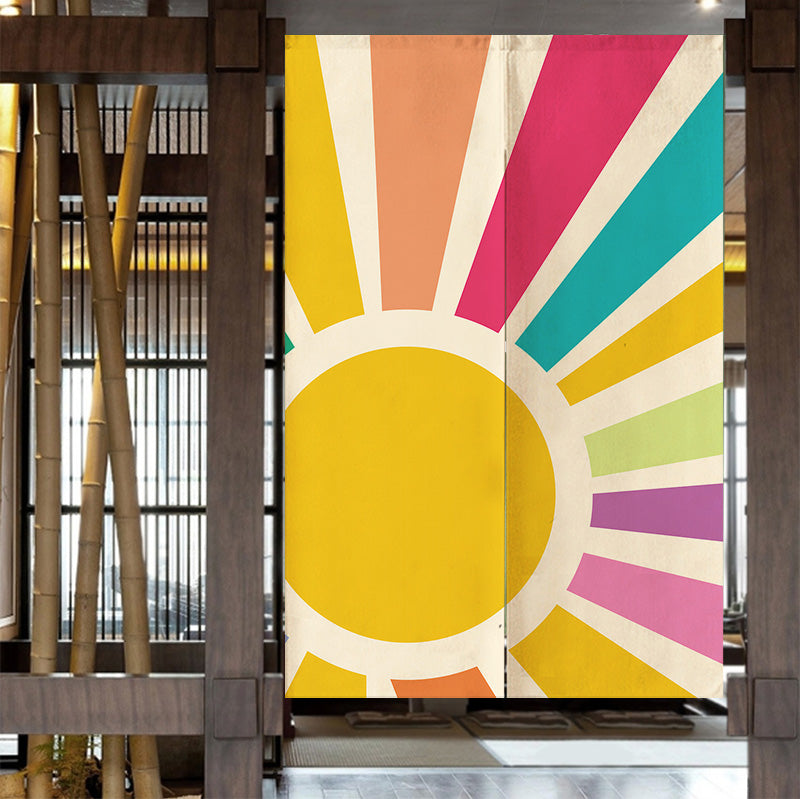 Rainbow Sun Rays Door Curtain