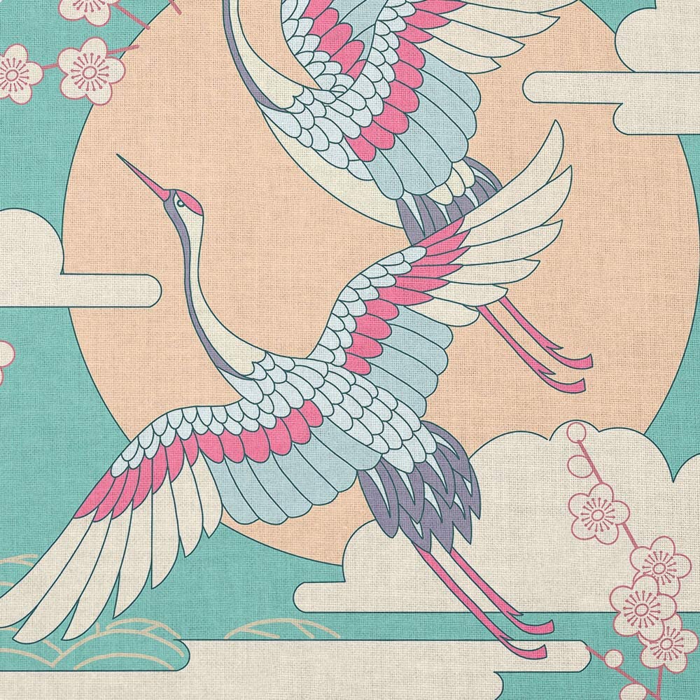 Flying Cranes Noren Doorway Curtain