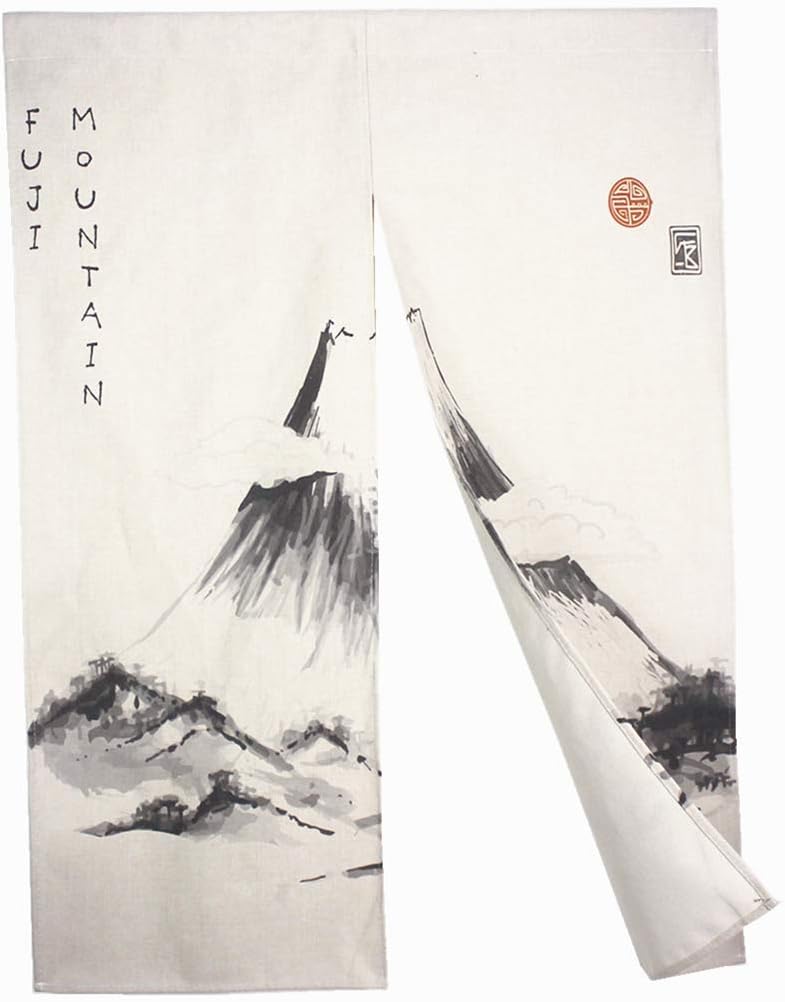 Ink Mountain Painting Door Curtain