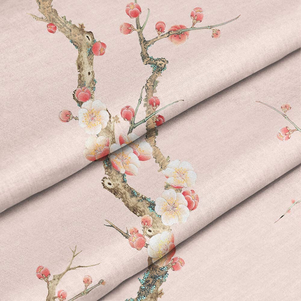 Pink Plum Blossom Noren Doorway Curtain