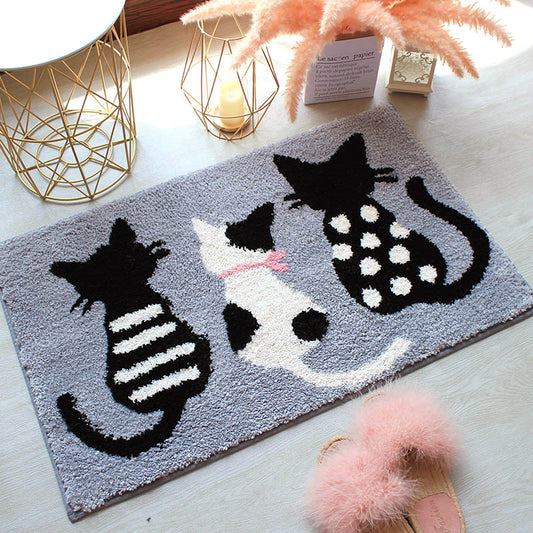 Lovely Cats Bathroom Mat – Ultra-Absorbent Plush Bathroom Rug