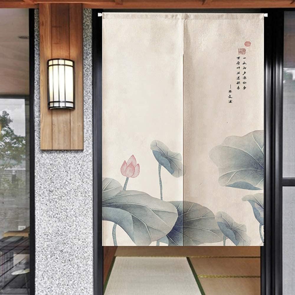 Black background with birds and flowers Door Curtain