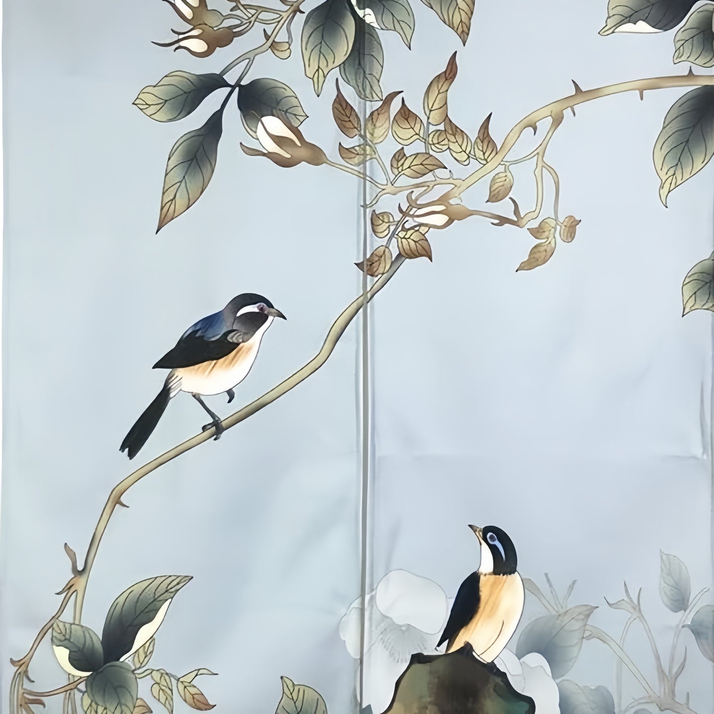 Birdsong and Flowers Noren Curtain
