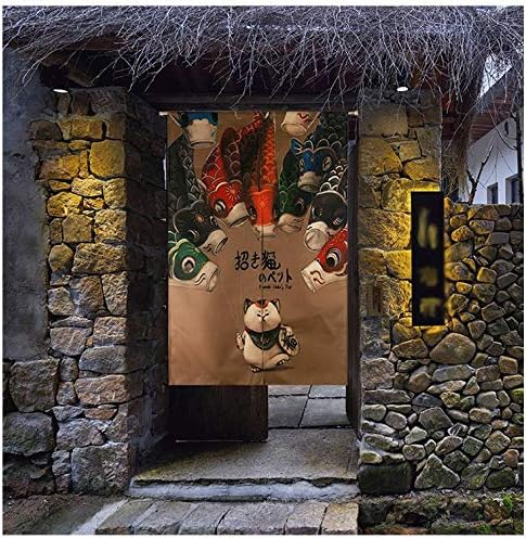 Fish and cat Door Curtain