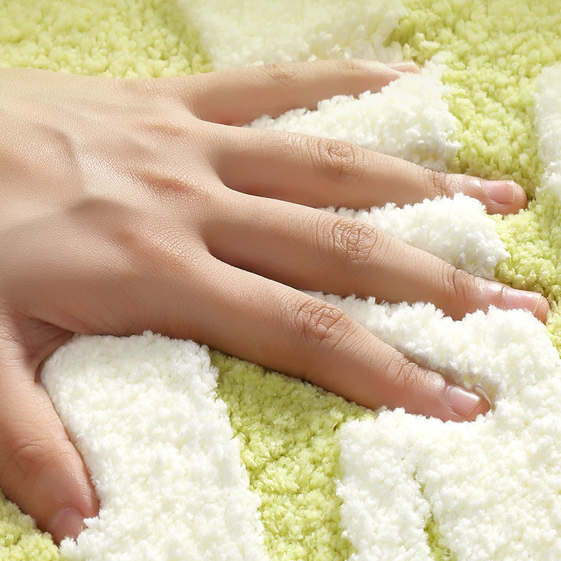 Grey and Yellow Leaves Rows of Trees Bath Mat – Ultra-Absorbent Plush Bathroom Rug
