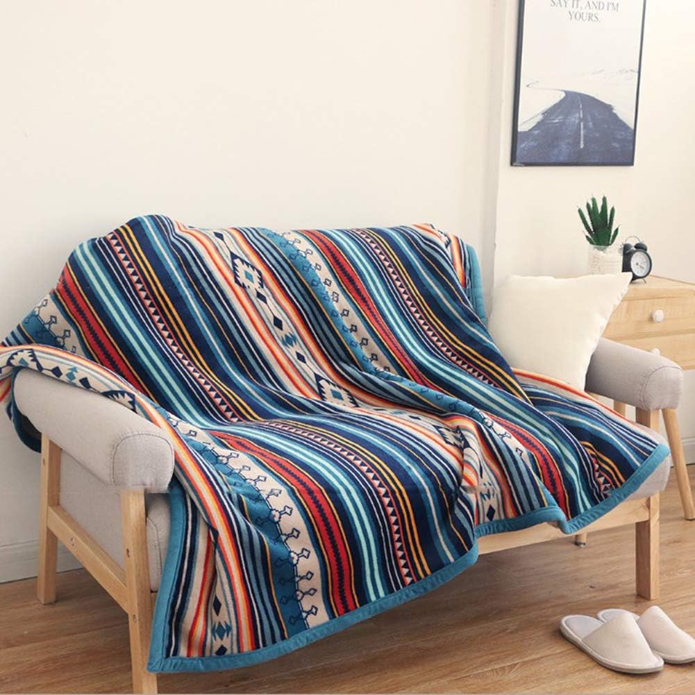 Ultra-Soft Boho Sherpa Throw Blanket – Reversible Flannel Fleece & Plush Sherpa Blanket for Couch, Bed & Sofa (50" x 60")
