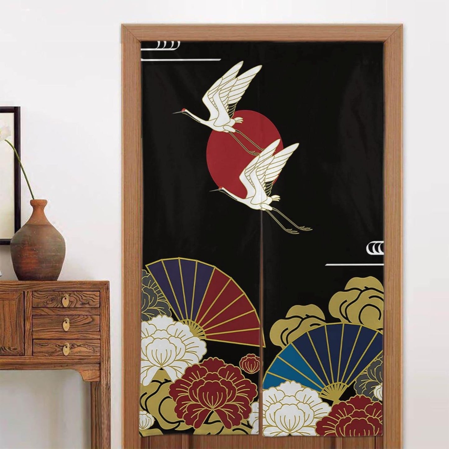 Two cranes Door Curtain