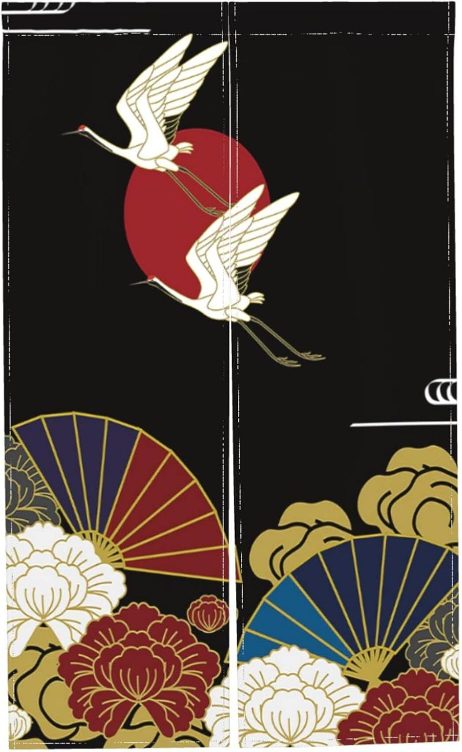 Two cranes Door Curtain