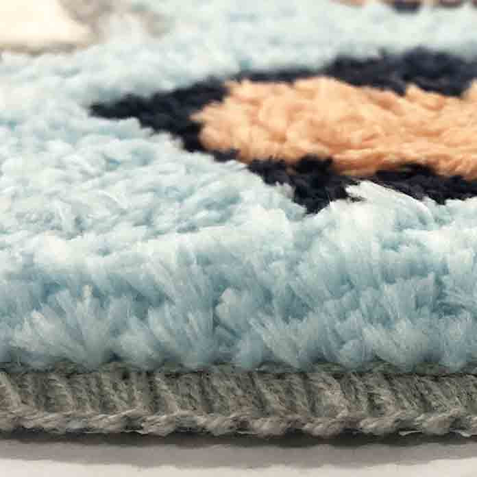 Blue and Yellow Stripe Bath Mat