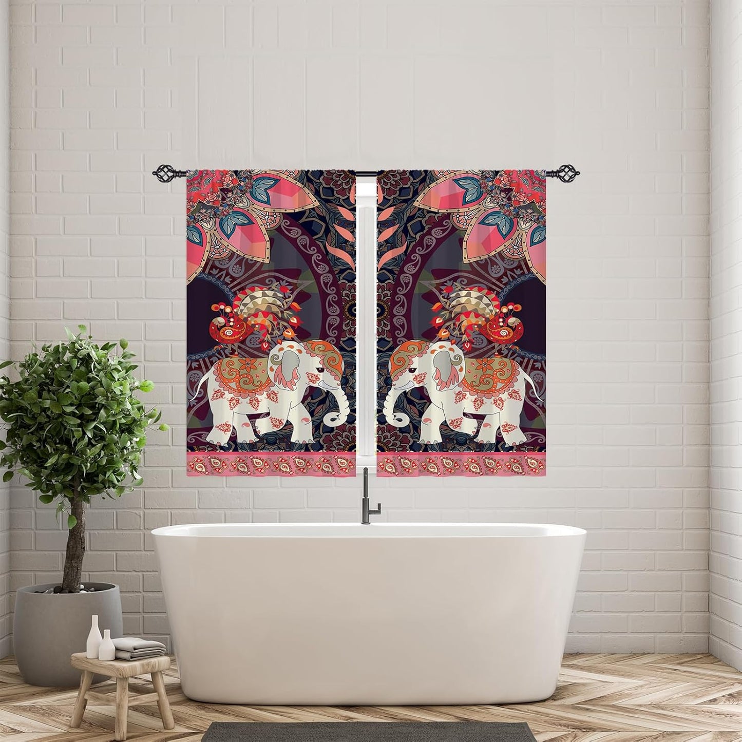 Two elephants Door Curtain
