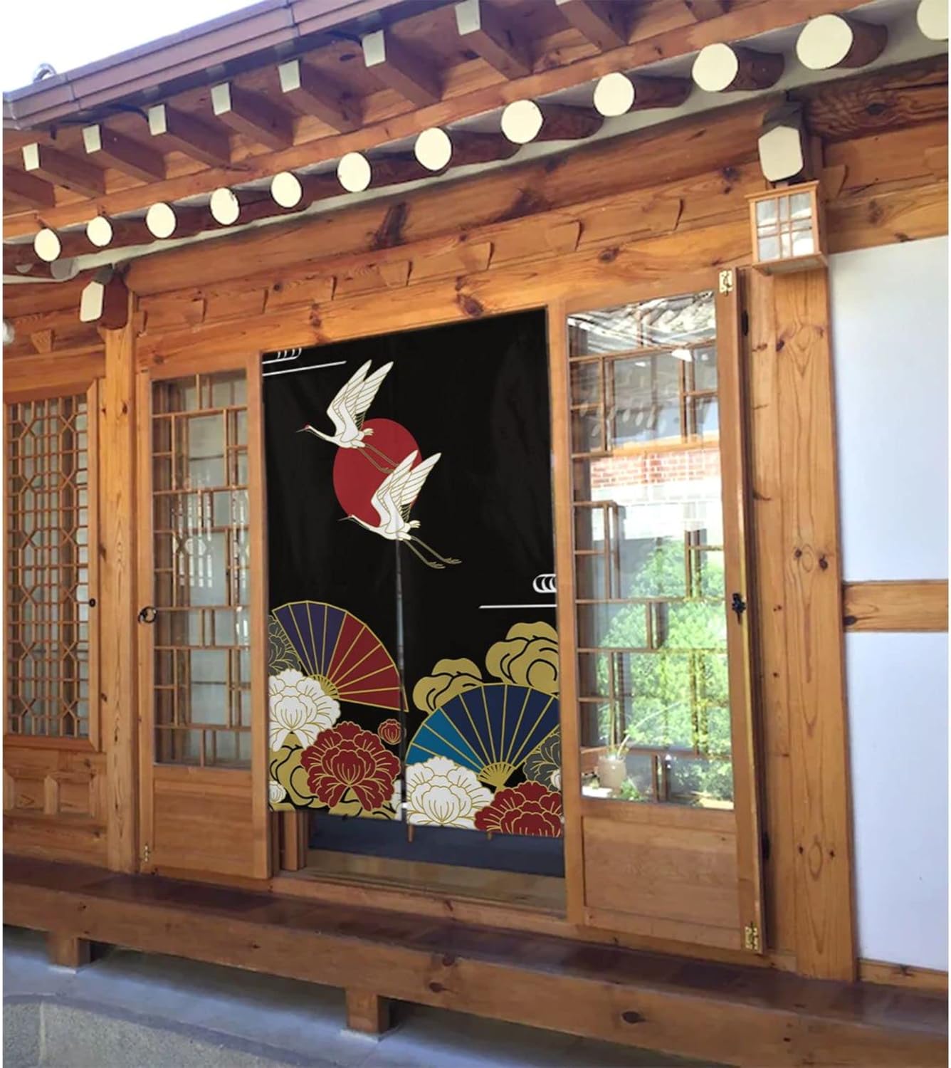 Two cranes Door Curtain