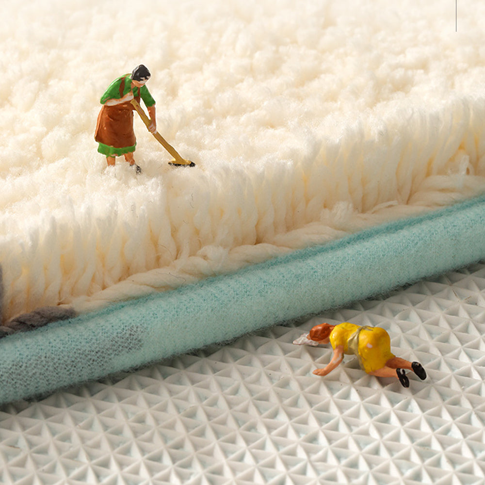 Cute Pink Blue Green Flowers Bath Mat