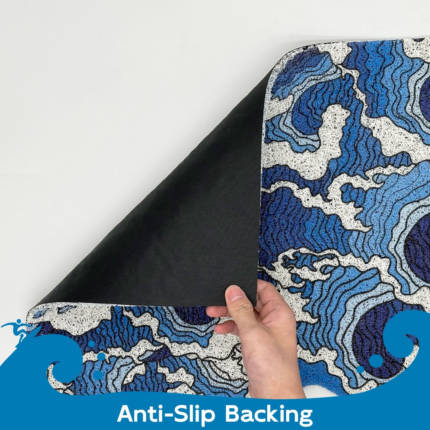 Japanese Blue Wave Entrance Door Mat