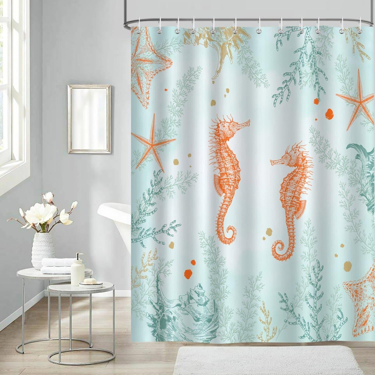 Beach Seahorse Shower Curtain