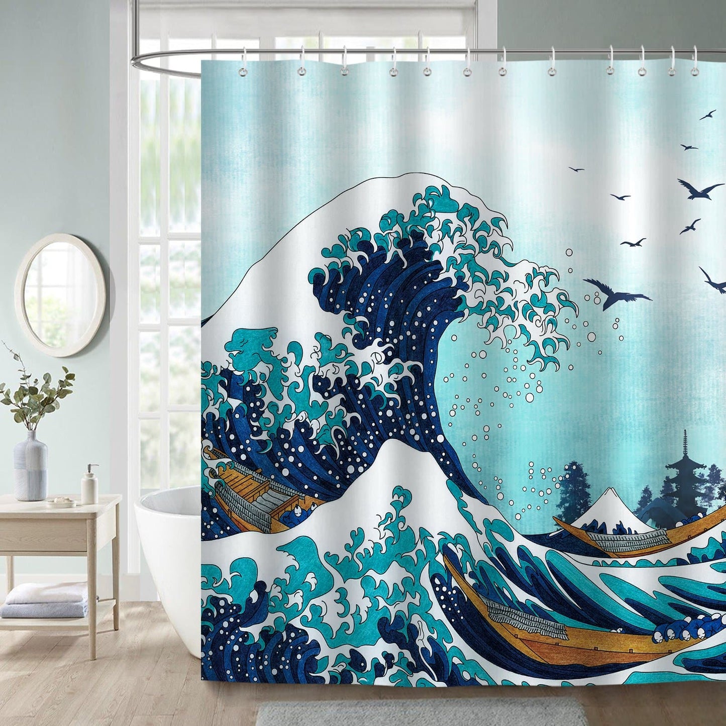 Blue Waves Shower Curtain