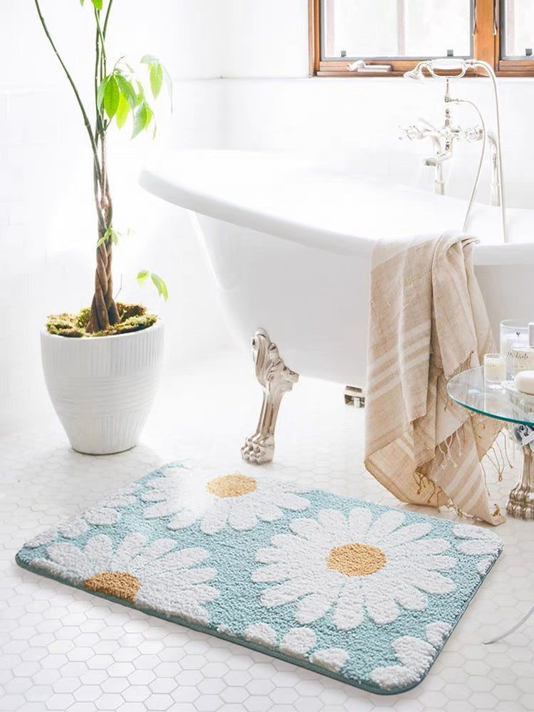 Cute Daisy Bath Mat – Ultra-Absorbent Plush Bathroom Rug