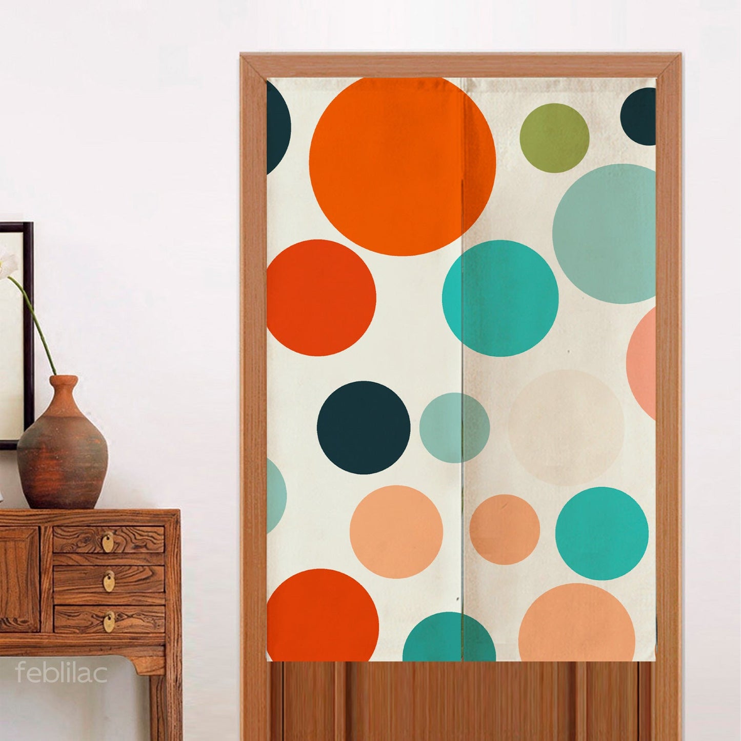 Colorful Polka Dots Door Curtain