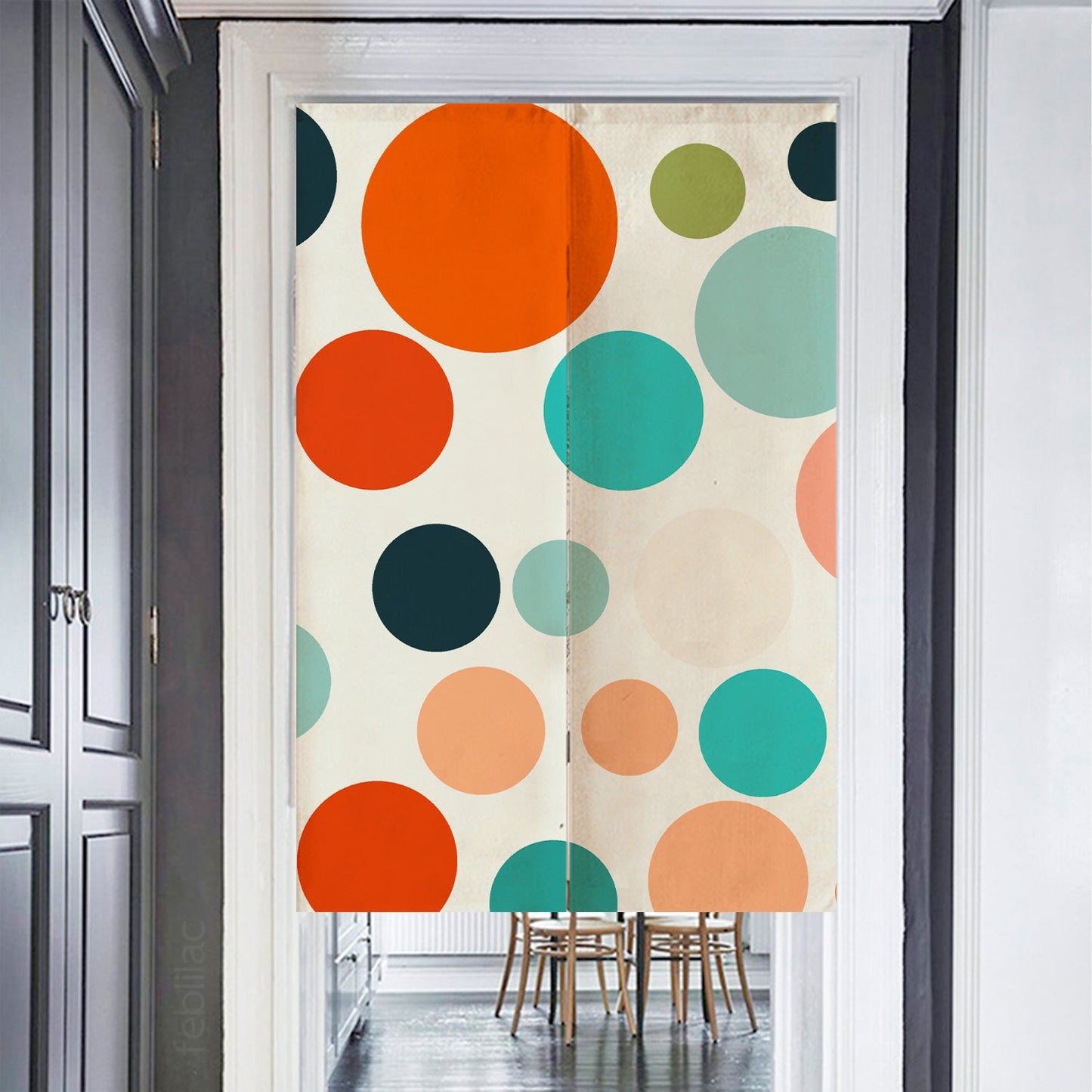Colorful Polka Dots Door Curtain