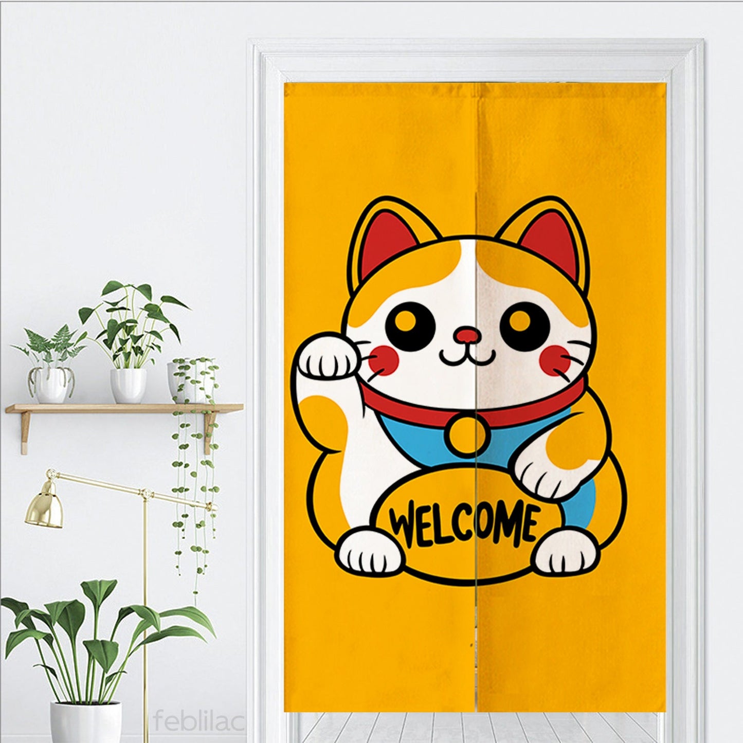 Lucky Cat Welcome Door Curtain