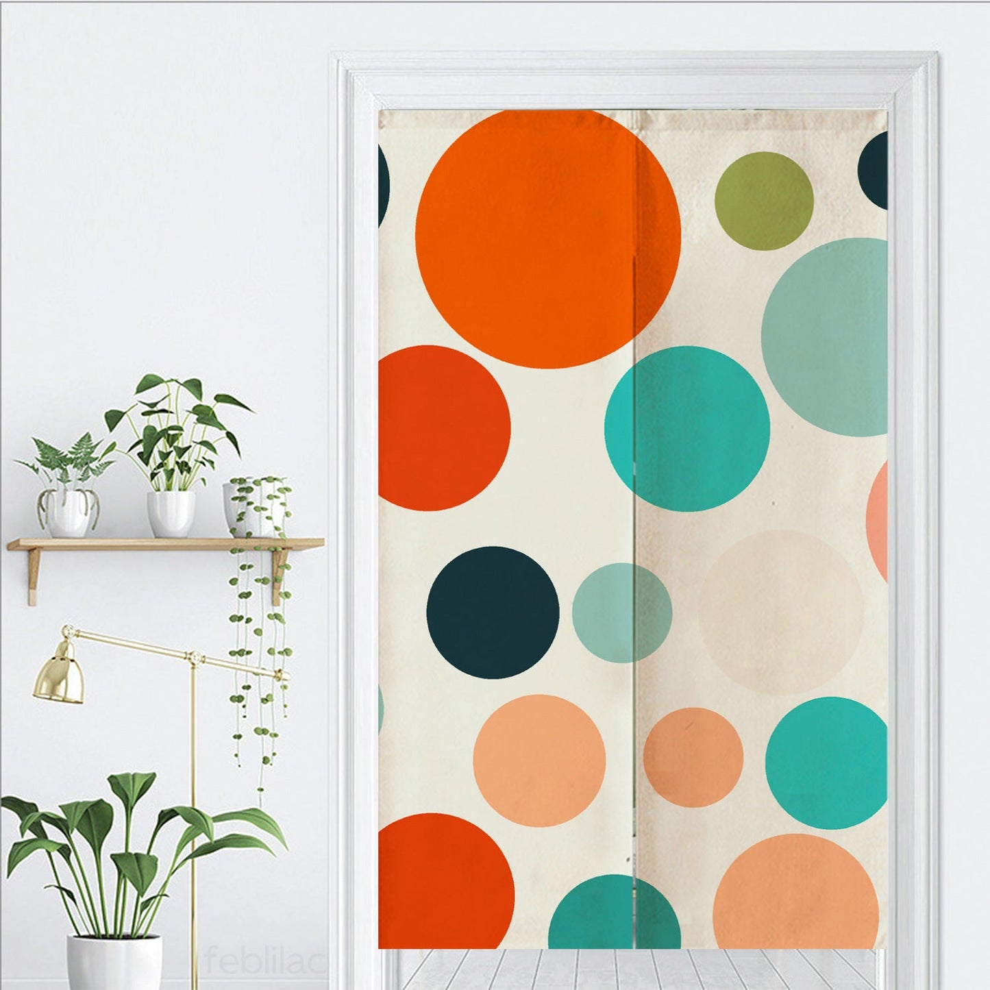 Colorful Polka Dots Door Curtain