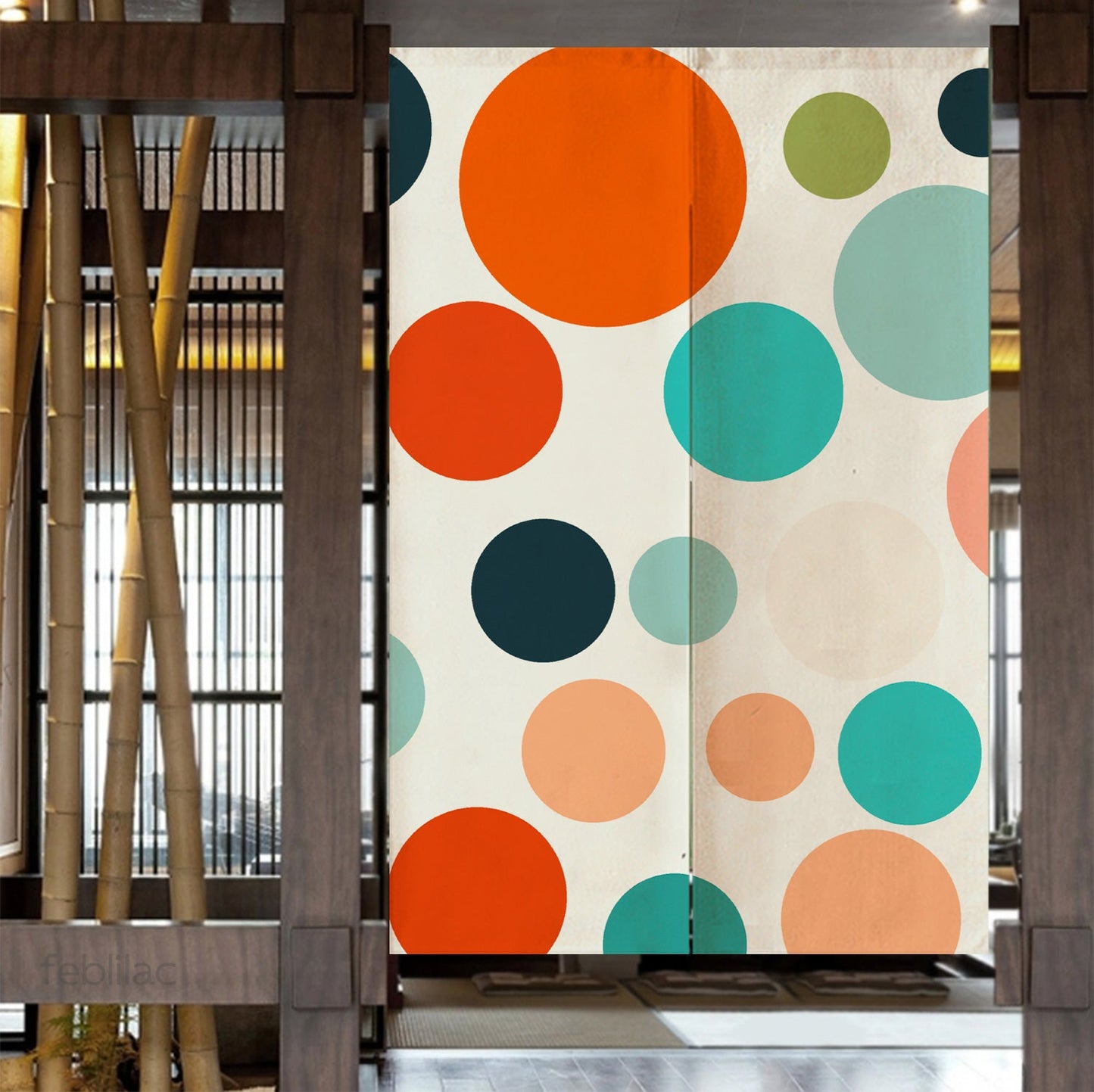 Colorful Polka Dots Door Curtain