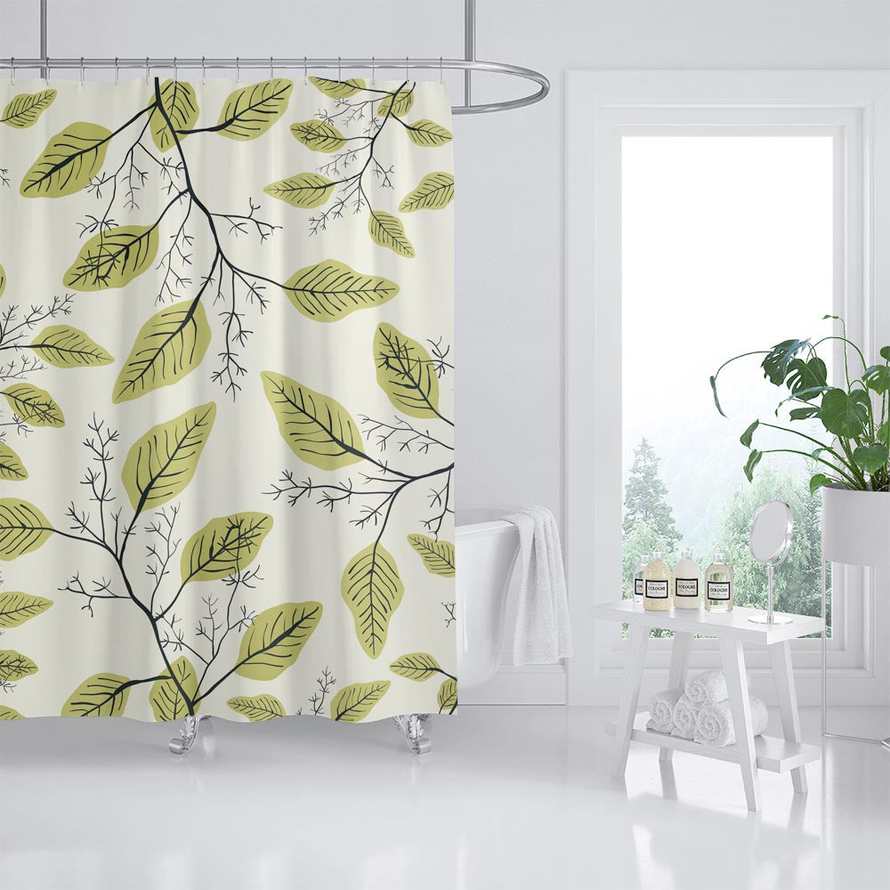 Spring Yellow Leaves Shower Curtain