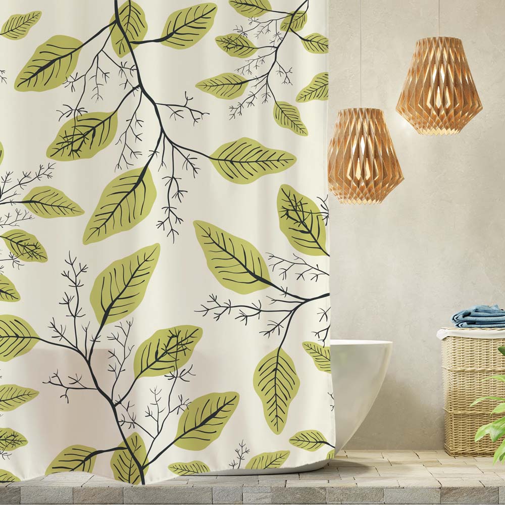 Spring Yellow Leaves Shower Curtain