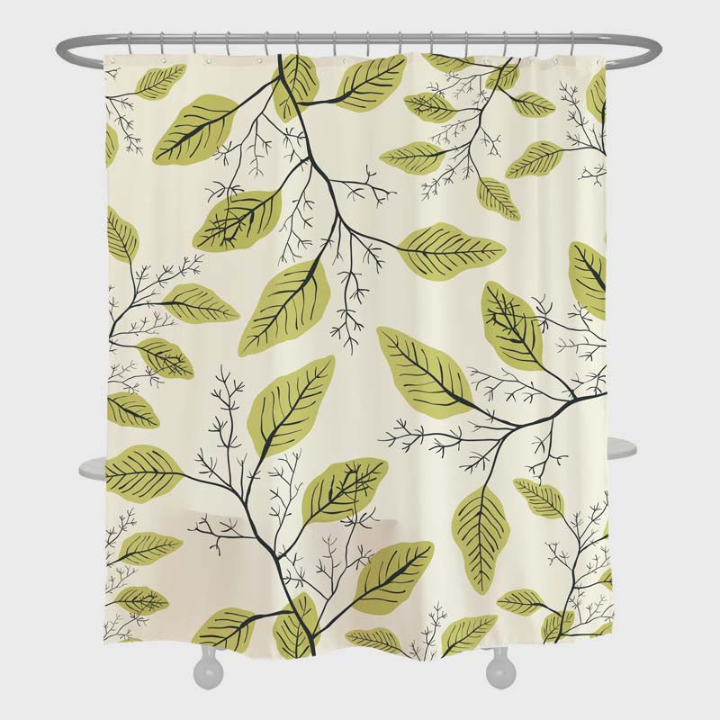 Spring Yellow Leaves Shower Curtain