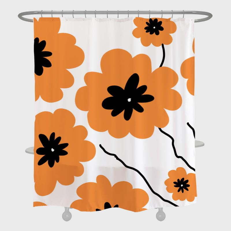 Orange Plum Shower Curtain