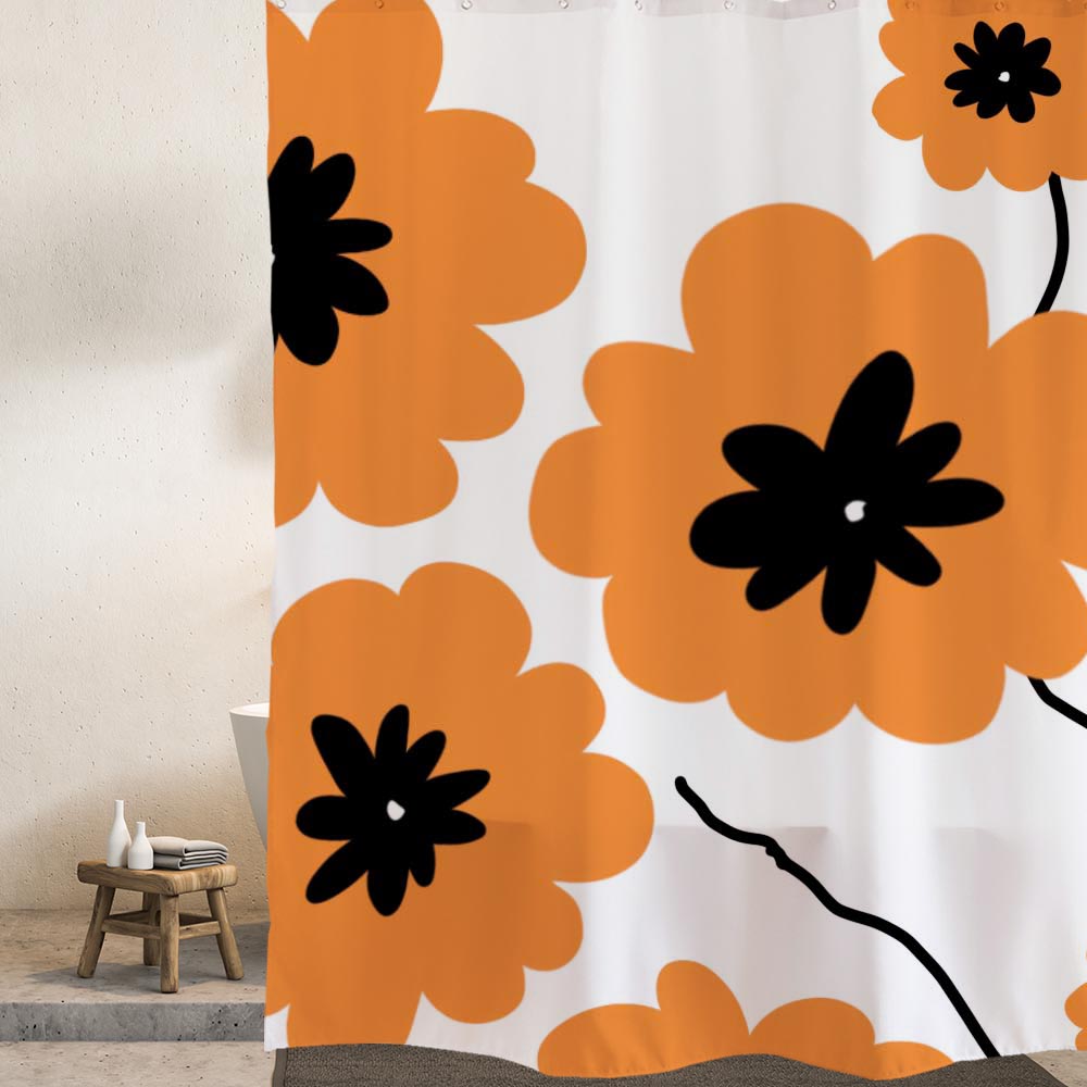 Orange Plum Shower Curtain