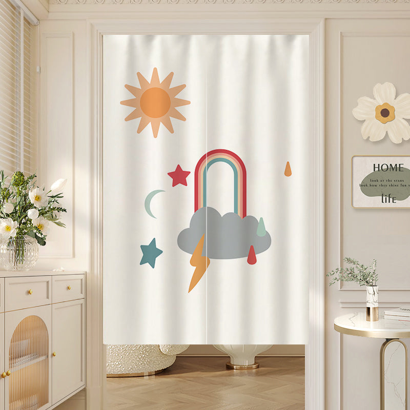 Sunshine and rainbow Door Curtain