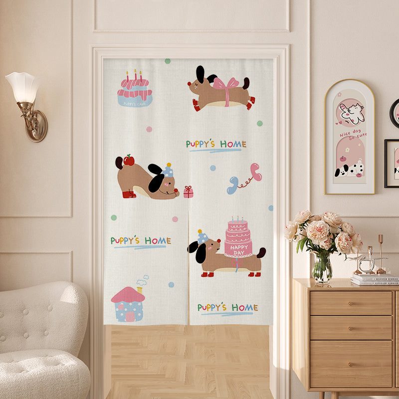 Happy Birthday Puppy Door Curtain