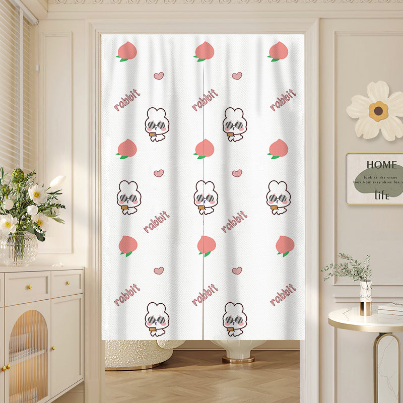 Peach Bunny Door Curtain