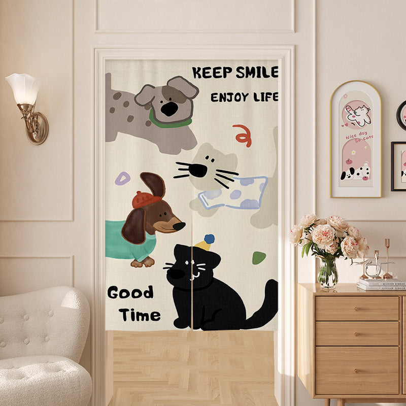 Playing games puppy Door Curtain