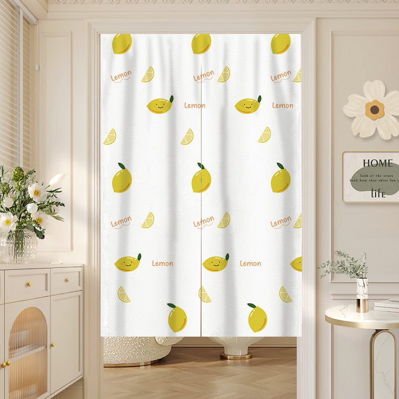 Yellow lemon Door Curtain