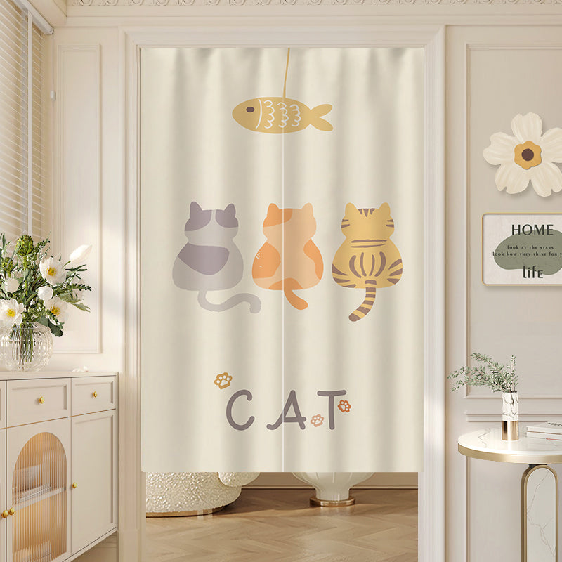 Three cats background Door Curtain