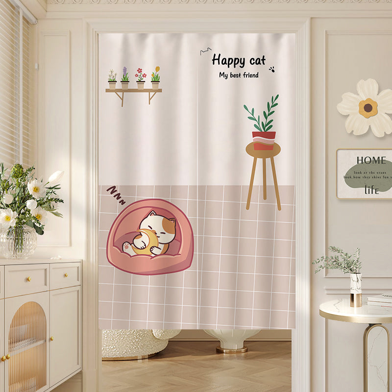 Resting cat Door Curtain