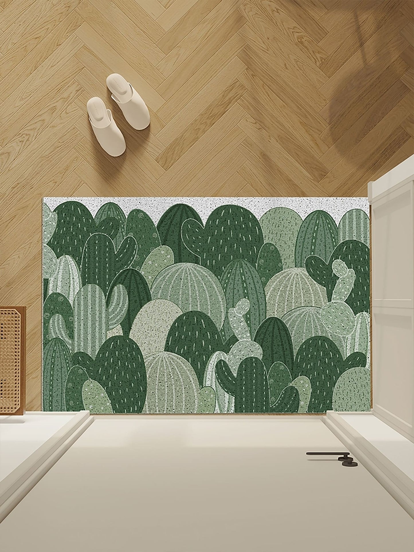 Green Cactus Entrance Door Mat