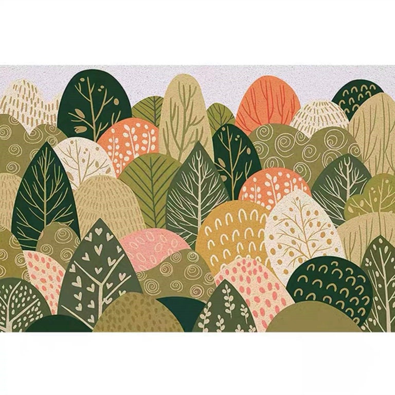 Green Forest Door Entrance Mat