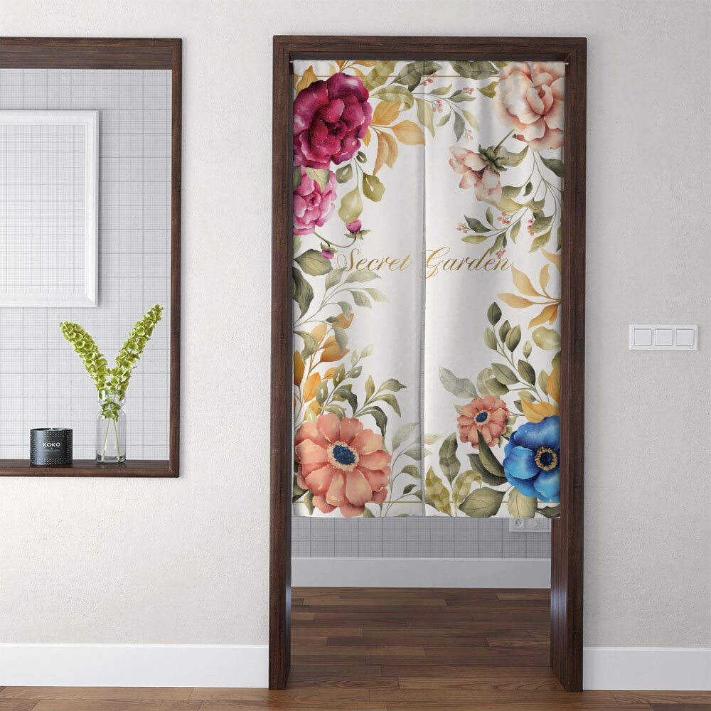 Floral Noren Japanese Door Curtain